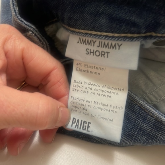 PAIGE Jimmy  Raw Denim Destructed jean shorts - Picture 6 of 6